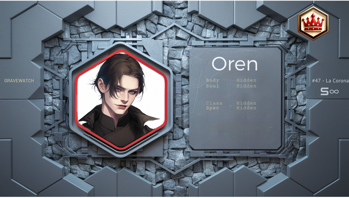 Reference ID card printed Oren. Gravewatch