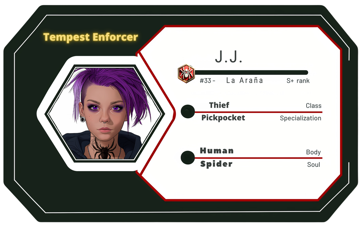 Reference ID card printed J.J.. Tempest Enforcer