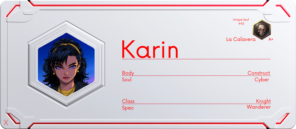 Reference ID card printed Karin. Sharp Development