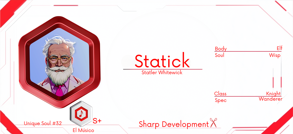 Reference ID card printed Statick. Sharp Development; small subtitle surname not confirmed at contact scale