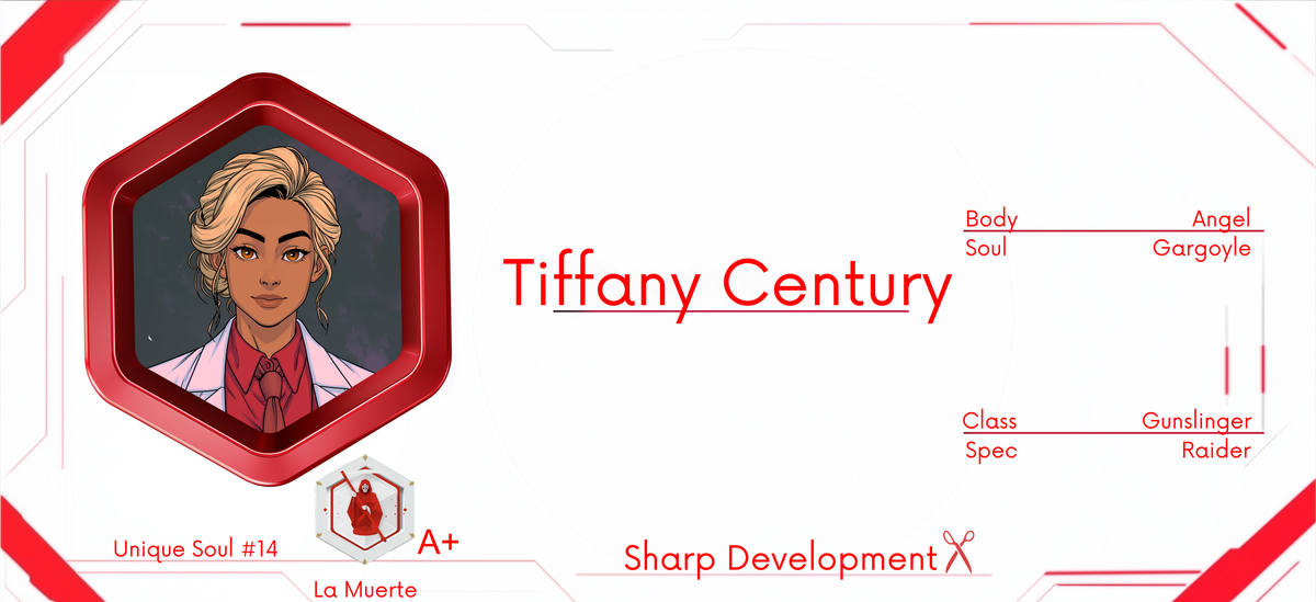 Reference ID card printed Tiffany Century. Sharp Development