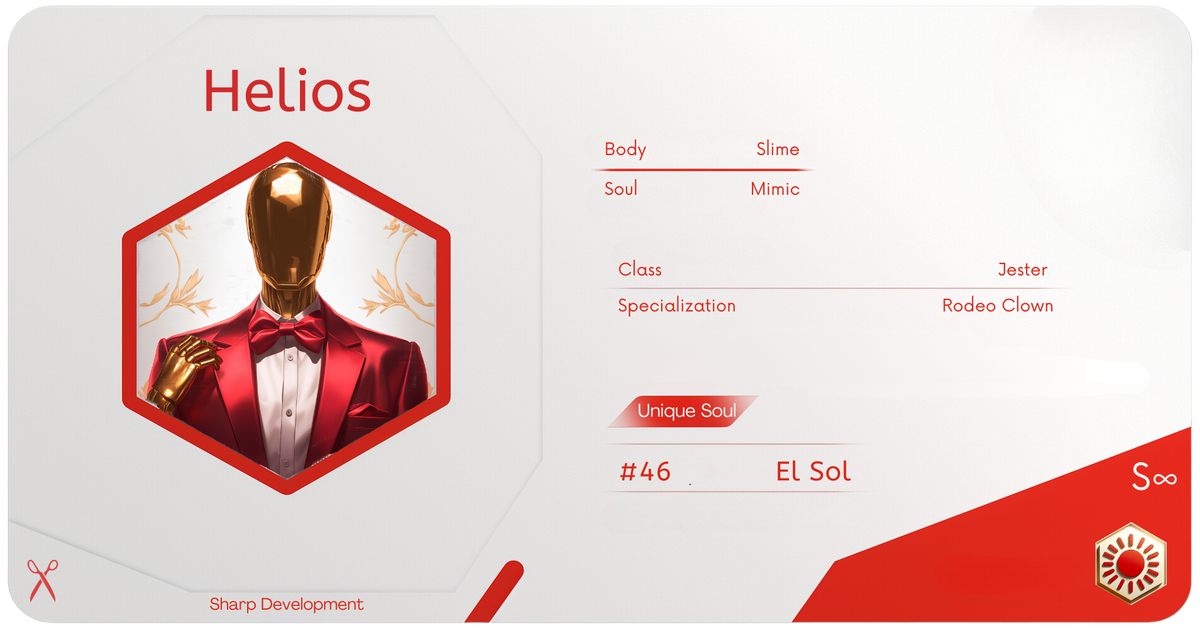Reference ID card printed Helios. Sharp Development