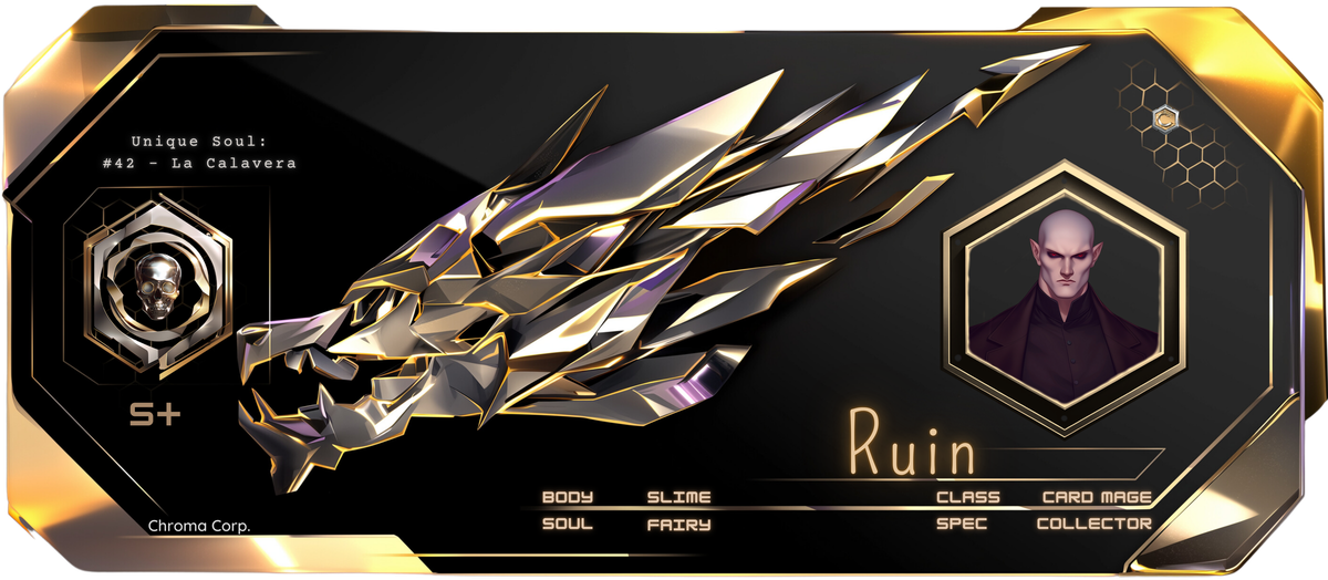 Reference ID card printed Ruin. Chroma Corp.