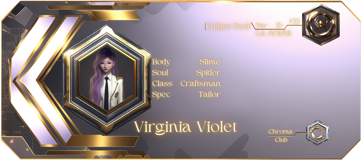 Reference ID card printed Virginia Violet. Chroma Club
